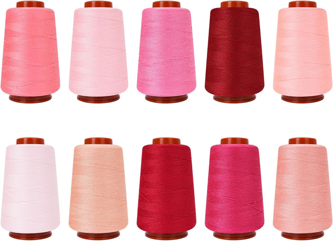 10 Pcs Sewing Thread, All Purpose Sewing Thread, 10 Spools Assorted Colors Each 800 Yards of Polyester Threads for Sewing Machine, Hand Stitching, Quilting, Serger (Pink Color System)