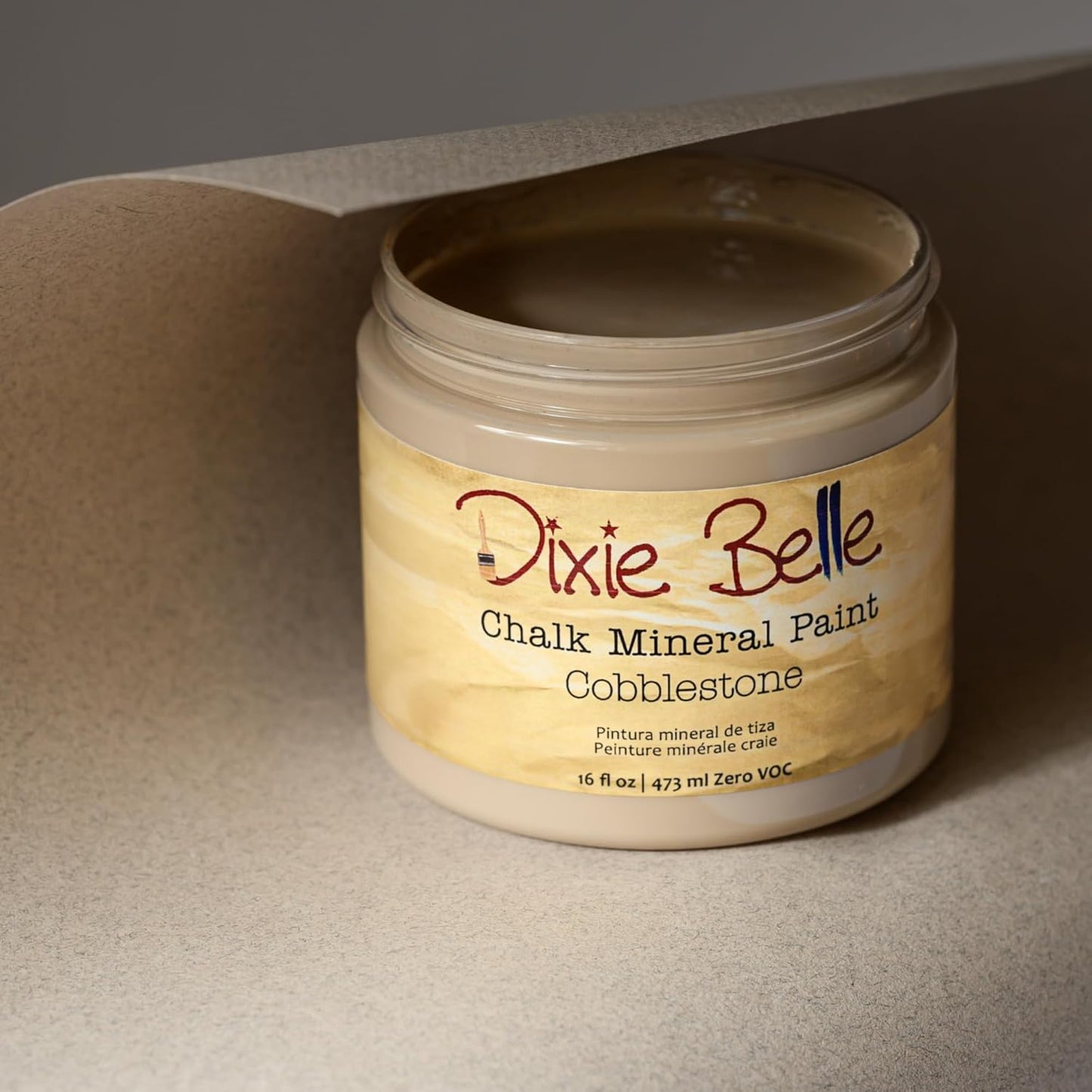 Dixie Belle Paint Company Chalk Finish Furniture Paint - Cobblestone (8oz) - Matte Weathered Stone Chic Chalk Mineral DIY Furniture Paint