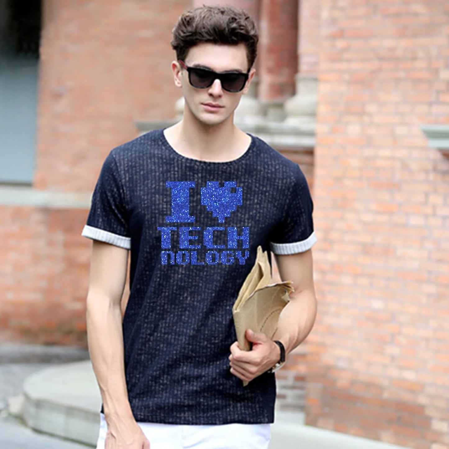 FUNKAKA Glitter Royal Blue HTV Heat Transfer Vinyl Rolls, 12" x 25ft PU Iron on Vinyl for T-Shirt Royal Blue Glitter HTV Vinyl for All Cutter Machines Easy to Cut & Weed for Heat Vinyl Design