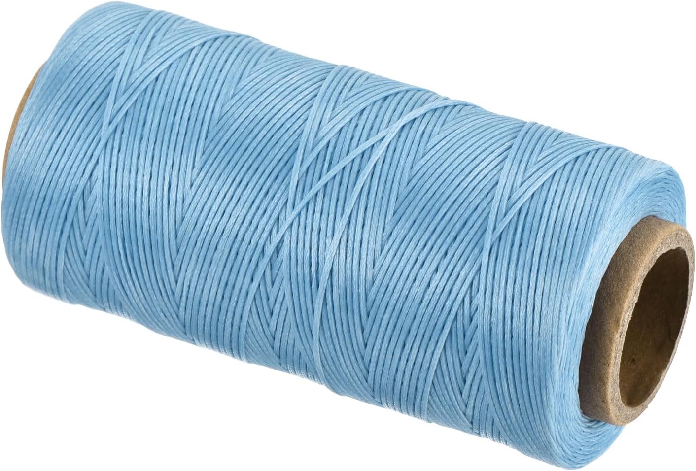 MECCANIXITY Waxed Thread,284 Yard 0.8mm 150D Flat Wax Thread Polyester Waxed String for Leather Sewing Hand Weaving Book Binding Home Decoration,Light Blue