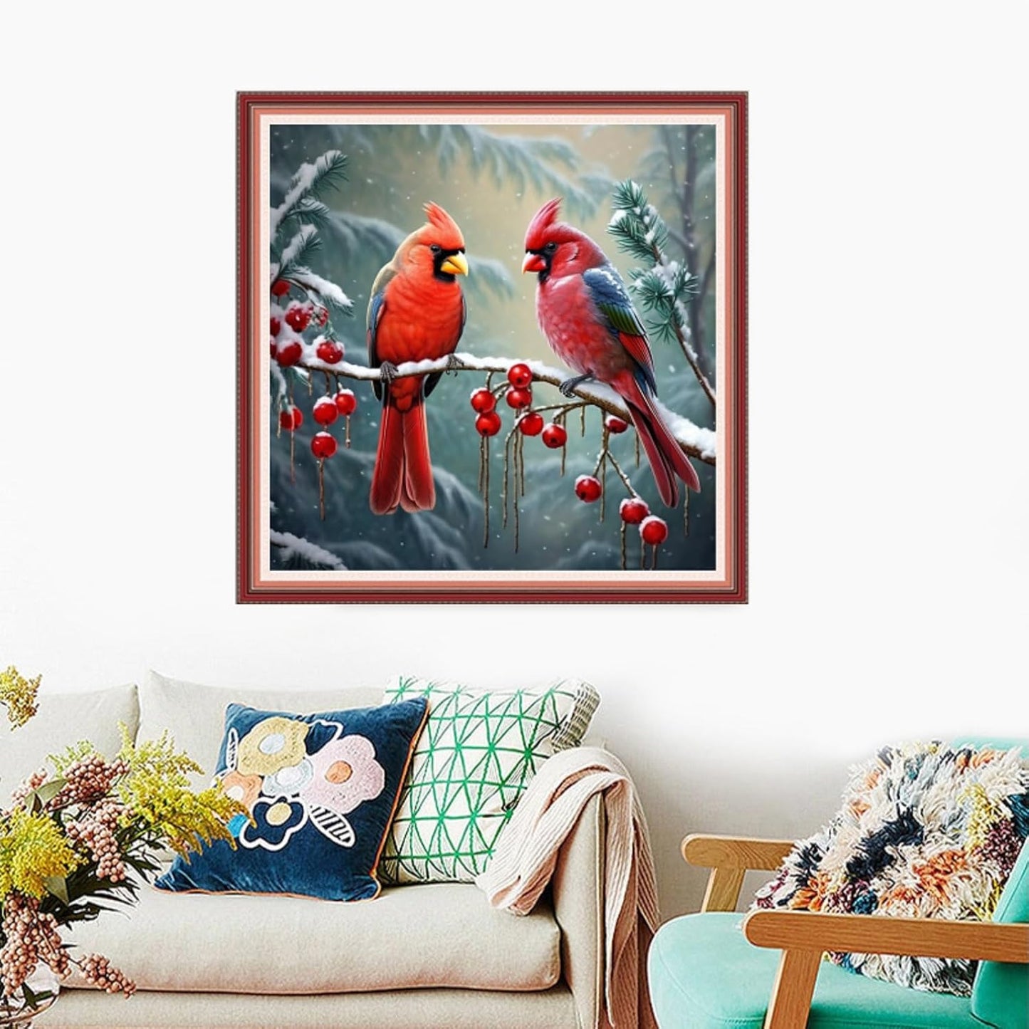 Foxdiviy Stamped Cross Stitch Kits Full Range of Embroidery Needlework Starter Kits for Beginners Adults 11CT Embroidery Patterns Art Crafts DIY Needlepoint Kits-Colorful Parrot 18x18 inch