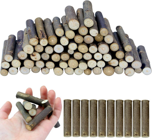 FSWCCK 100 PCS Craft Sticks, 2 Inch Natural Birch Twigs Sticks, Mini Wood Log for DIY Crafts, Farmhouse Centerpiece Decor and Rustic Home Decor