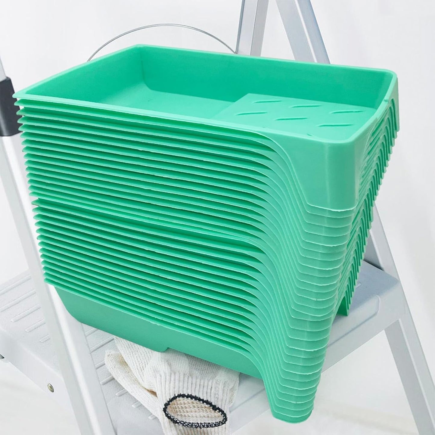 4 Inch Paint Tray, 28 Pack Plastic Paint Roller Tray, Heavy Duty Disposable Paint Pan, Sturdy Home Painting Supplies & Tools for Paint Rollers & Roller Brushes