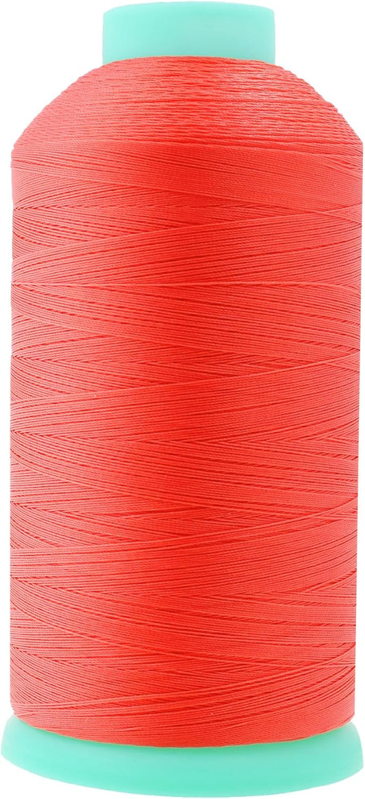 Mandala Crafts Bonded Nylon Thread Coral Heavy Duty Sewing Threads - 2843 YDs Size 46 210D T45 Tex 45 Thread for Leather Jeans Weaving Outdoor Marine Upholstery Threads
