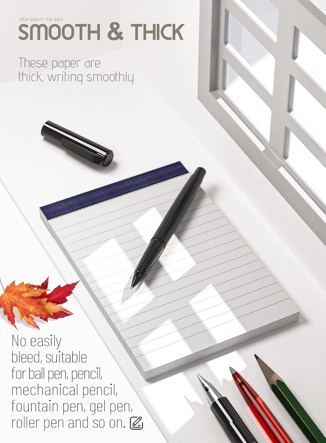 Notepads 4x6 Inch Grocery List Pads 8 Pack Shopping List Pad Small Note Pads for Office Supplies Lined Paper To Do List Notepad of Work Memo Pad for Checklist Organizer Writing Pads of Paper 30 Sheets