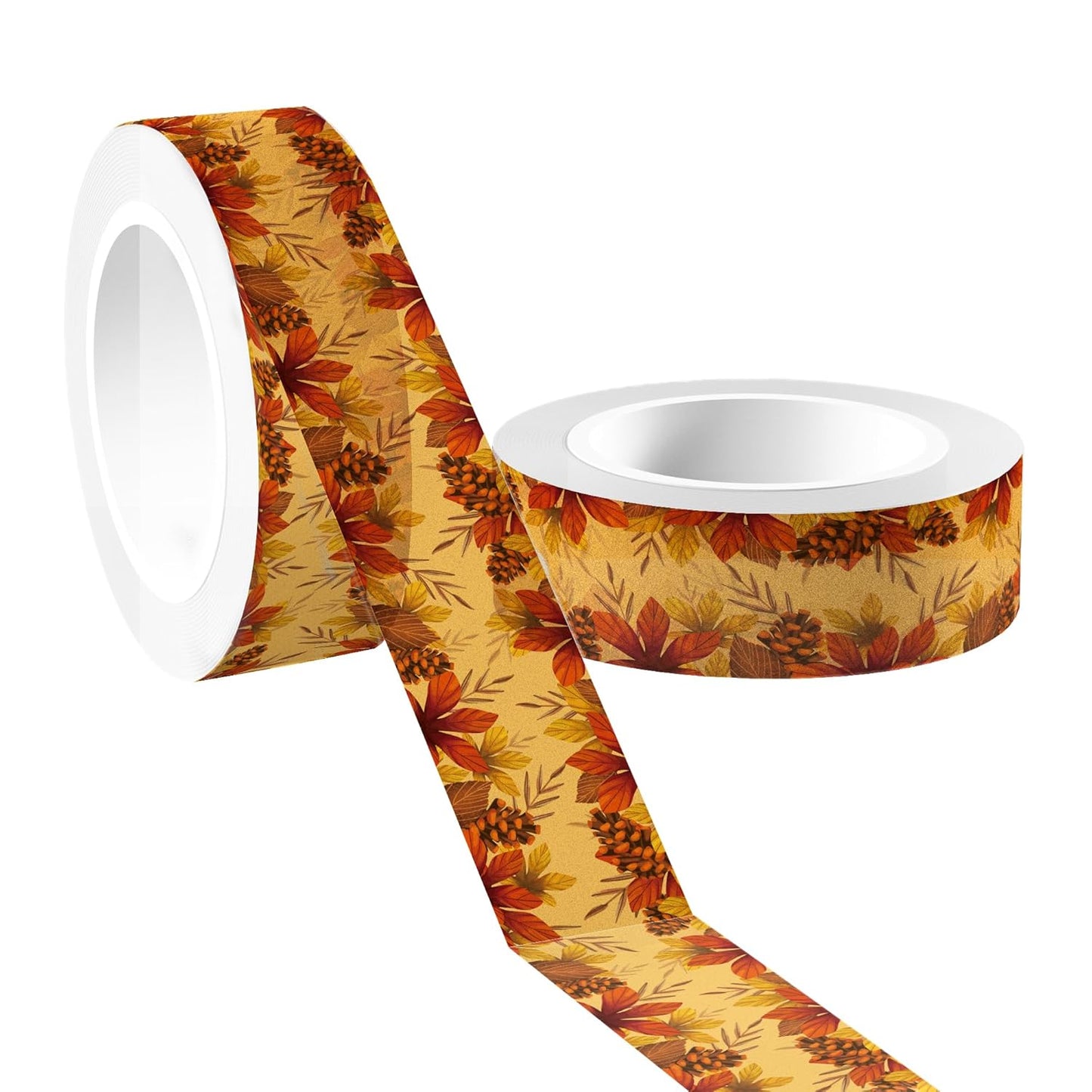 12 Pcs Thanksgiving Washi Tape Maple Leaf Print Masking Tape Pumpkin Pattern Decorative Paper Sticker for Fall Party Holiday Scrapbook DIY Craft Gift Wrapping Handbook Sticker