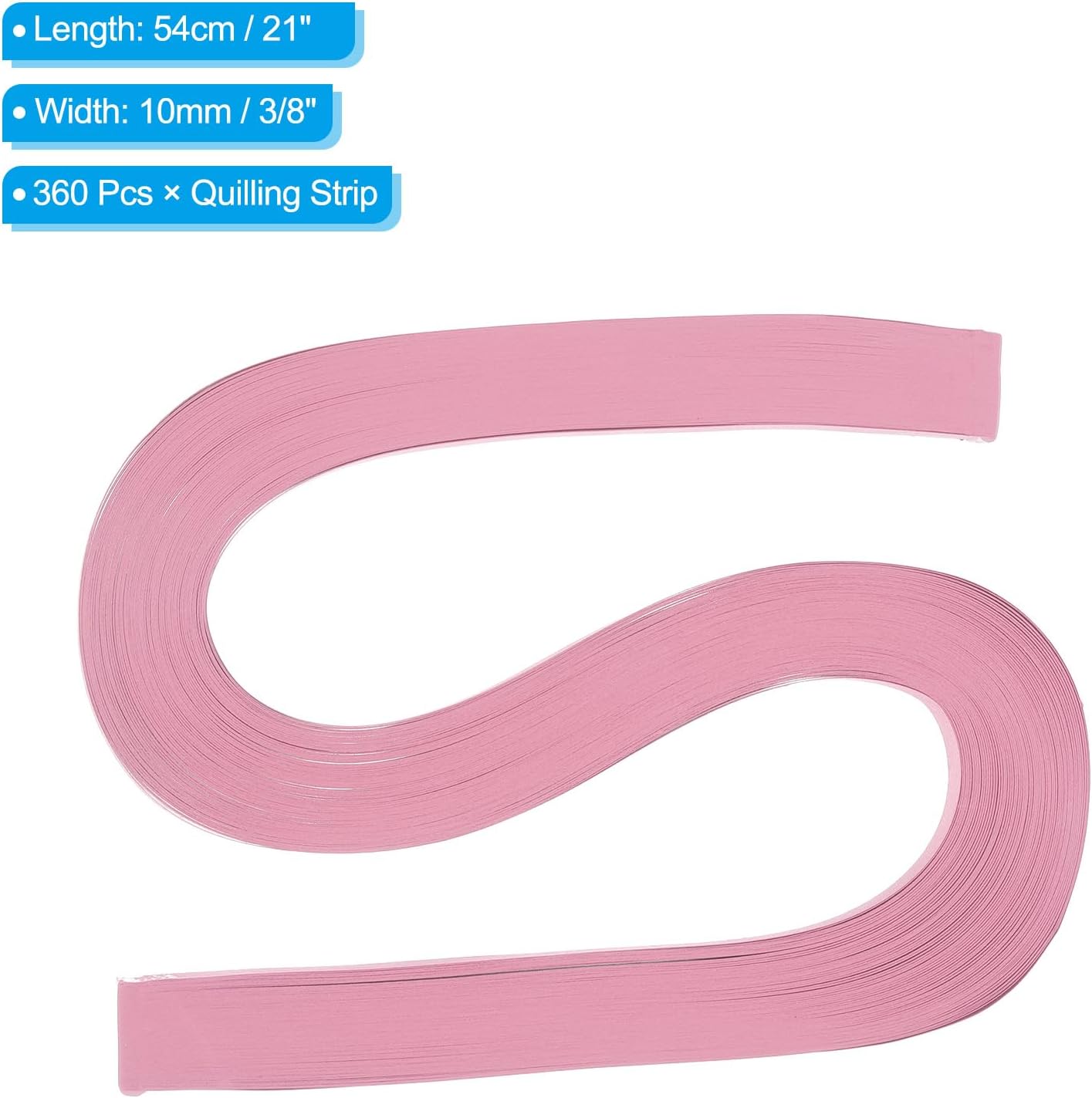 PATIKIL 360pcs Quilling Paper Strips Paper Flowers Quilling Kits 3/8"(10mm) Origami Paper for Adults Beginner Art Craft, 21"(54cm) Pink