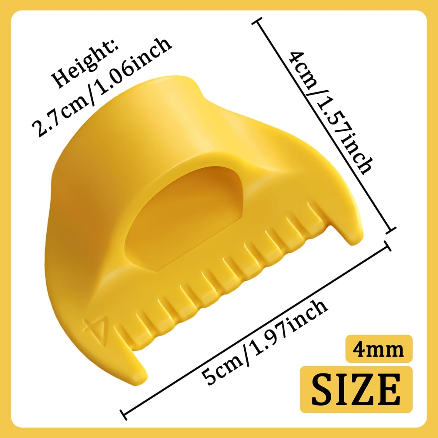 1 PCS 4mm Edge Lock Seam Guide, Mini Sewing Finger Ruler for Hand Sewing, DIY Sewing Kit Tool, Sewing Needle Gauge Measuring Guide, Yellow