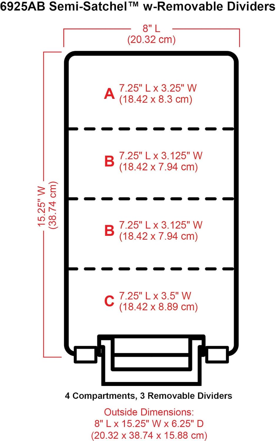 ArtBin Semi Satchel Portable Craft Organizer with 3 Dividers - Clear Plastic Storage Case for Art & Craft Supplies