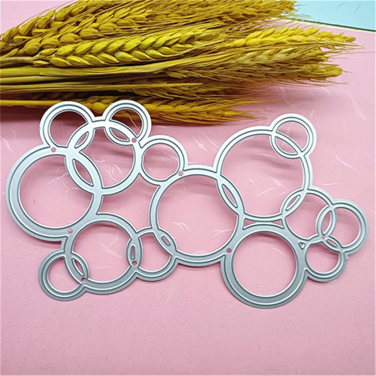 Mvchifay Cutting Dies for Card Making Metal Die-Cuts Scrapbooking Tool Hollow Frame DIY Craft Punch Template Embossing for Paper Album Decor (Bubble string-10.3x6cm)