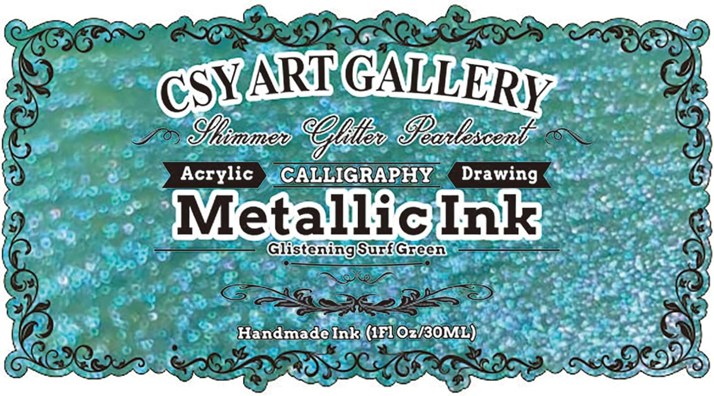 CSY Art Gallery Metallic Acrylic Ink (Glistening SurfGreen)