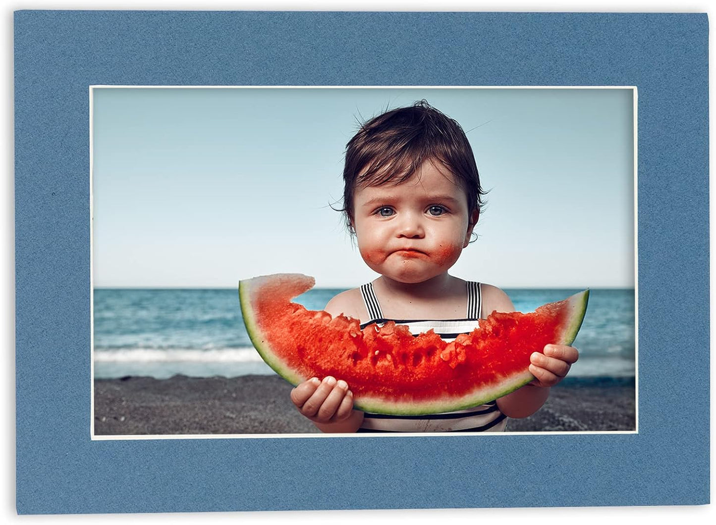 8x10 Mat for 6x8 Photo - Precut Steel Blue Picture Matboard for Frames Measuring 8 x 10 Inches - Bevel Cut Matte to Display Art Measuring 6 x 8 Inches - Acid Free Pack of Ten MATS