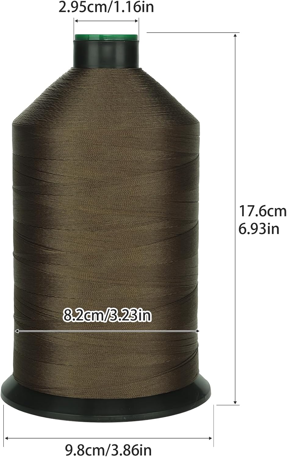 Extra Strong Bonded Nylon Thread #69 Tex70 – 16 OZ, 6000yds, Versatile Stitching Solution for Leather, Upholstery, Canvas Repair and More (Army Green)