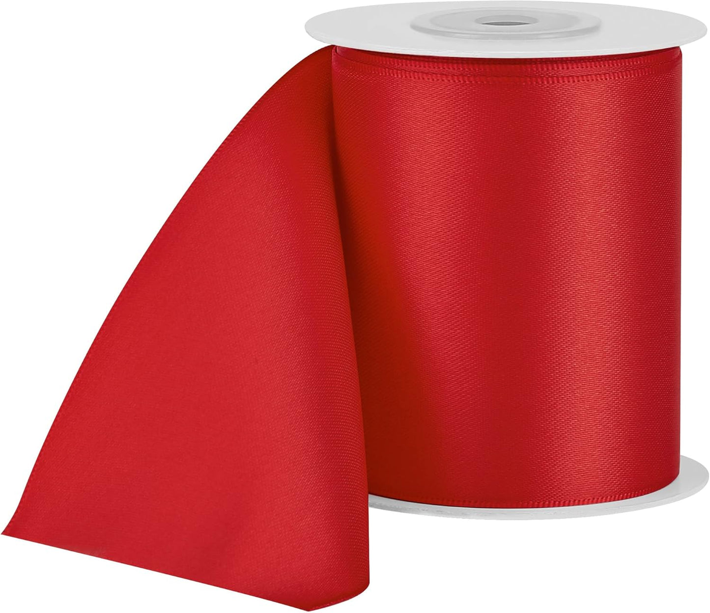 LIUYAXI Hot Red Double Face Satin Ribbon,3" X Continuous 10 Yards,Ribbons Perfect for Chair Sash Wedding Bouquet Sewing Party Decoration Bows Making