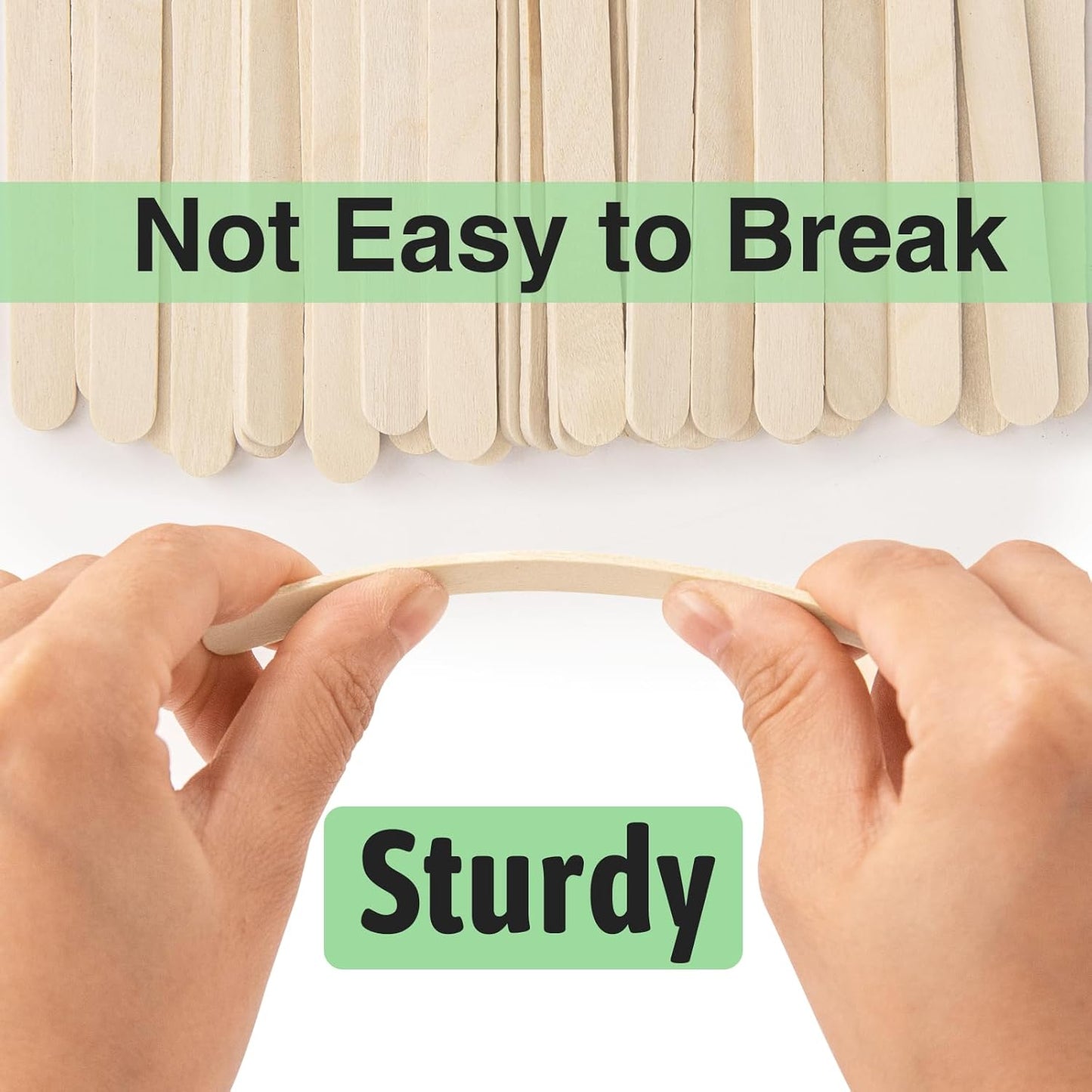 WISYOK 1500 Pcs Wooden Popsicle Sticks for Crafts, 4.5 Inch, Lollipop & Ice Cream Sticks for Creative Designs or DIY Craft, Home Art Projects