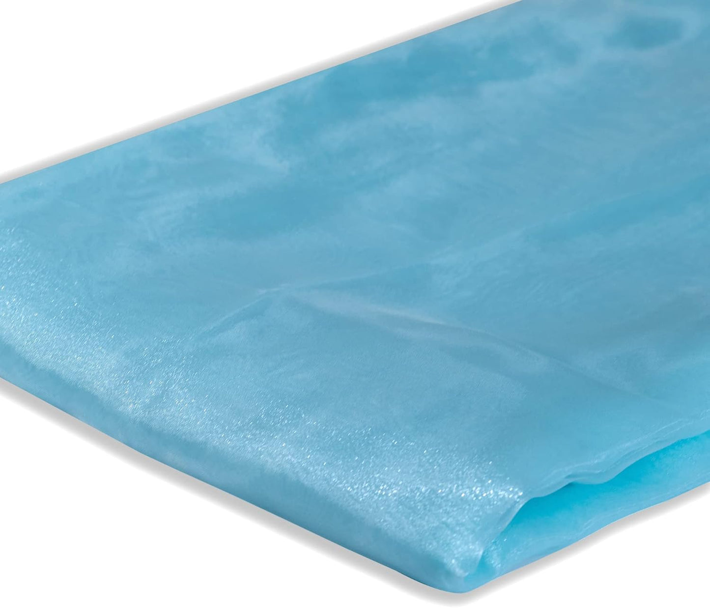 Fynite Sheer Organza Fabric | 20 Yards Long | 44" Wide | Bridal Solid Sheer Organza Bolt for Wedding Dress Fashion Craft Decorations Silky Shiny Sheer Organza - (Light Blue, 20 Yrads)