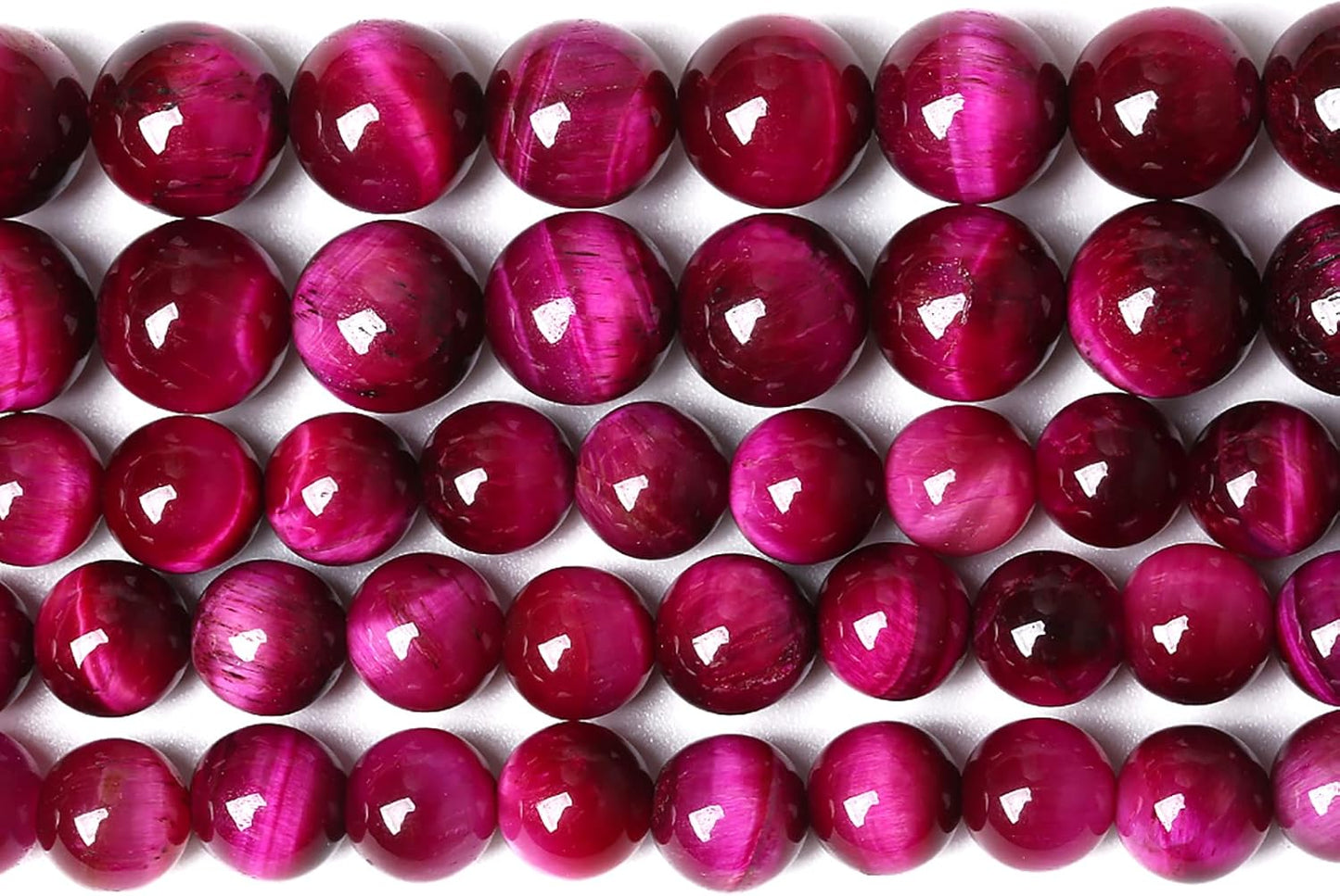 180PCS 4mm Rose Red Tiger Eye Gemstone Loose Beads Natural Round Loose Stone Beads for Jewelry Making DIY Bracelet Necklace Earrings 2 Strand 32"