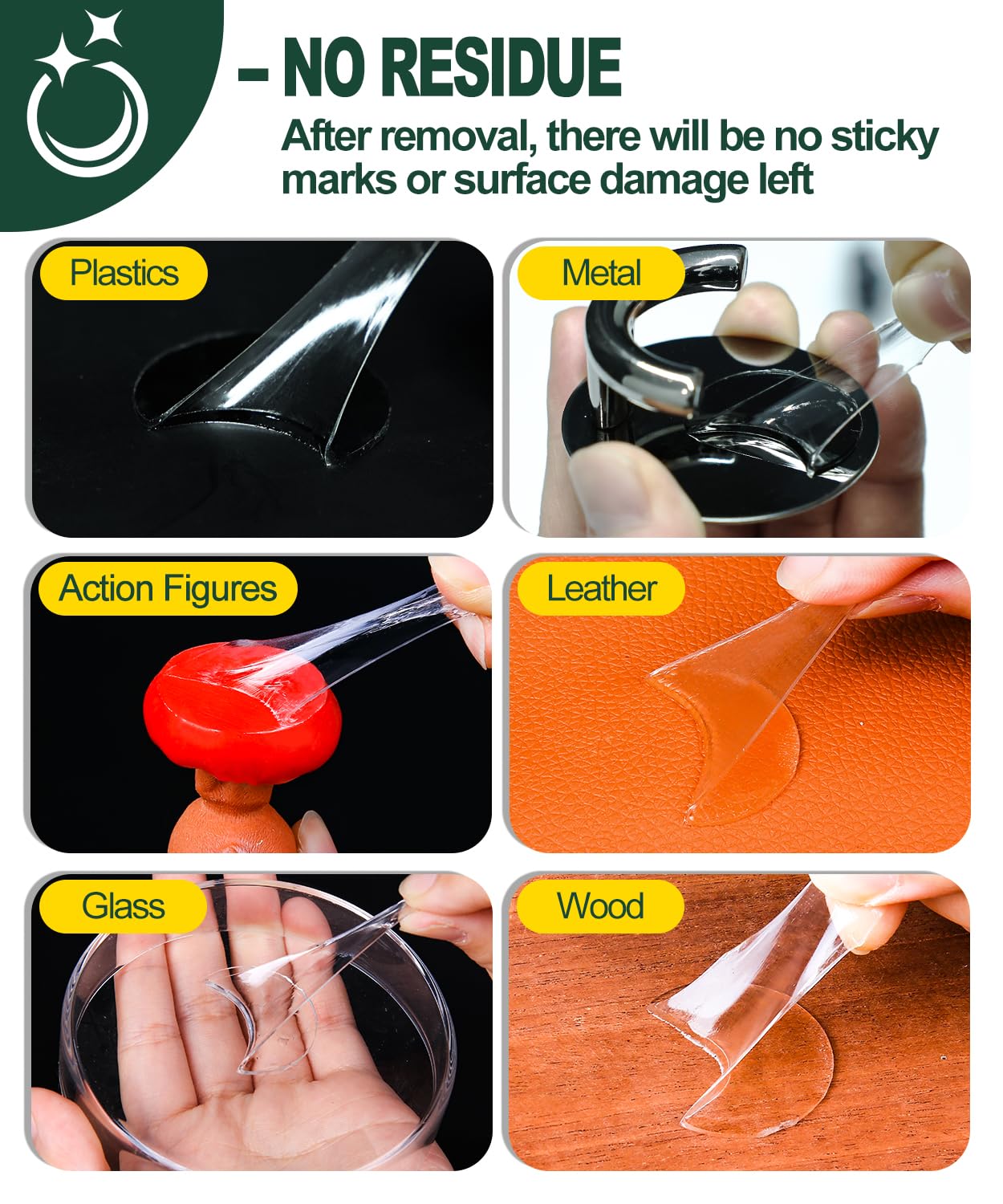 Extra Large 1.18" Museum Sticky Putty Heavy Duty Removable No Residue, Upgraded Easy-Peel Film, Wall Putty for Hanging Things, Crafts, Balloons, Posters & DIY, 84 Pcs