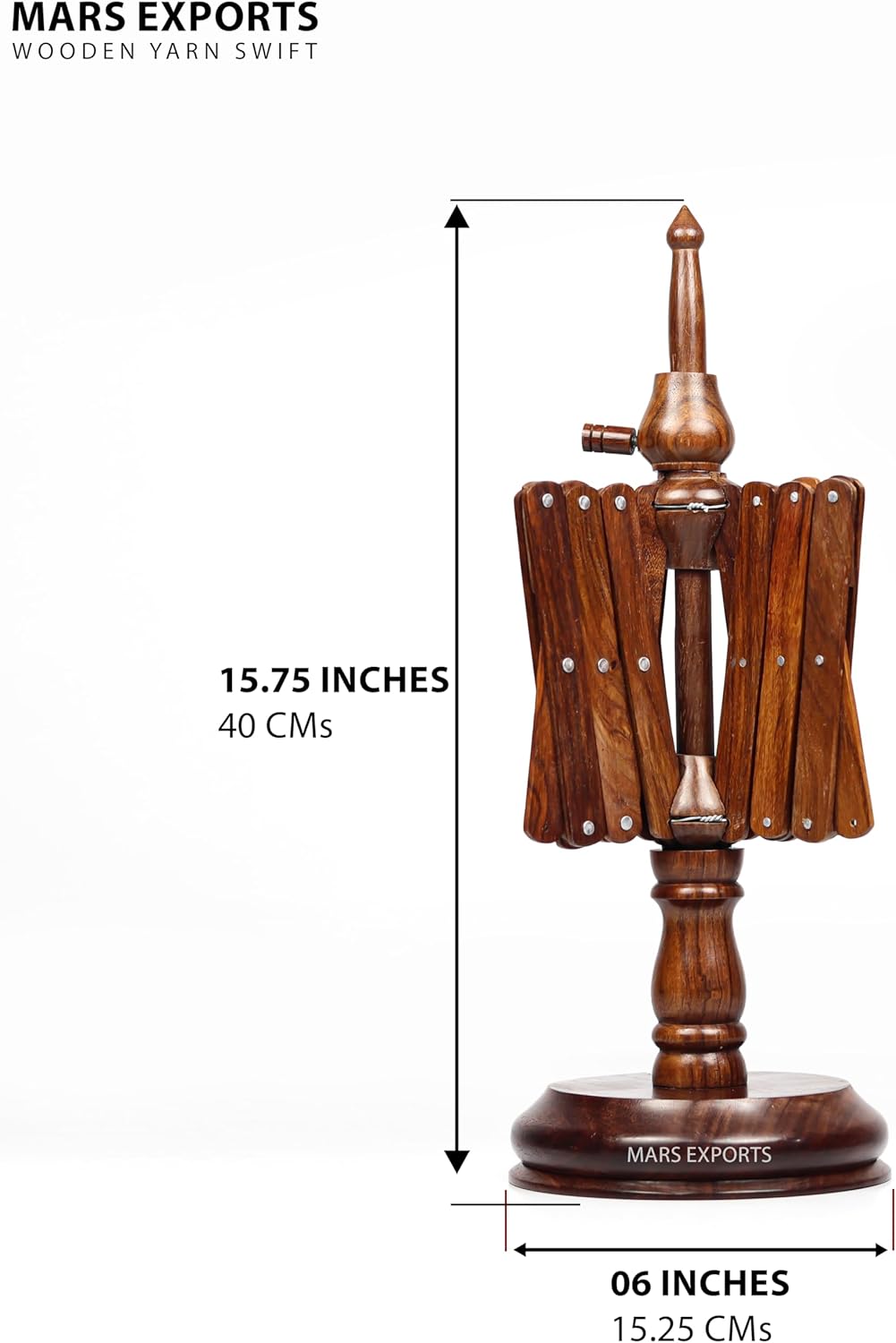 Wooden Yarn Winder for Knitting and Crocheting, Rosewood Swift Hand Operated Large Yarn Ball Winder, Heavy Duty Table Top Swift