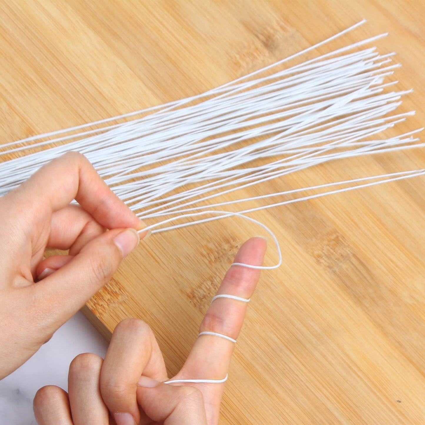 DECORA 20 Gauge White Floral Stem Wire 16 inch,50/Package