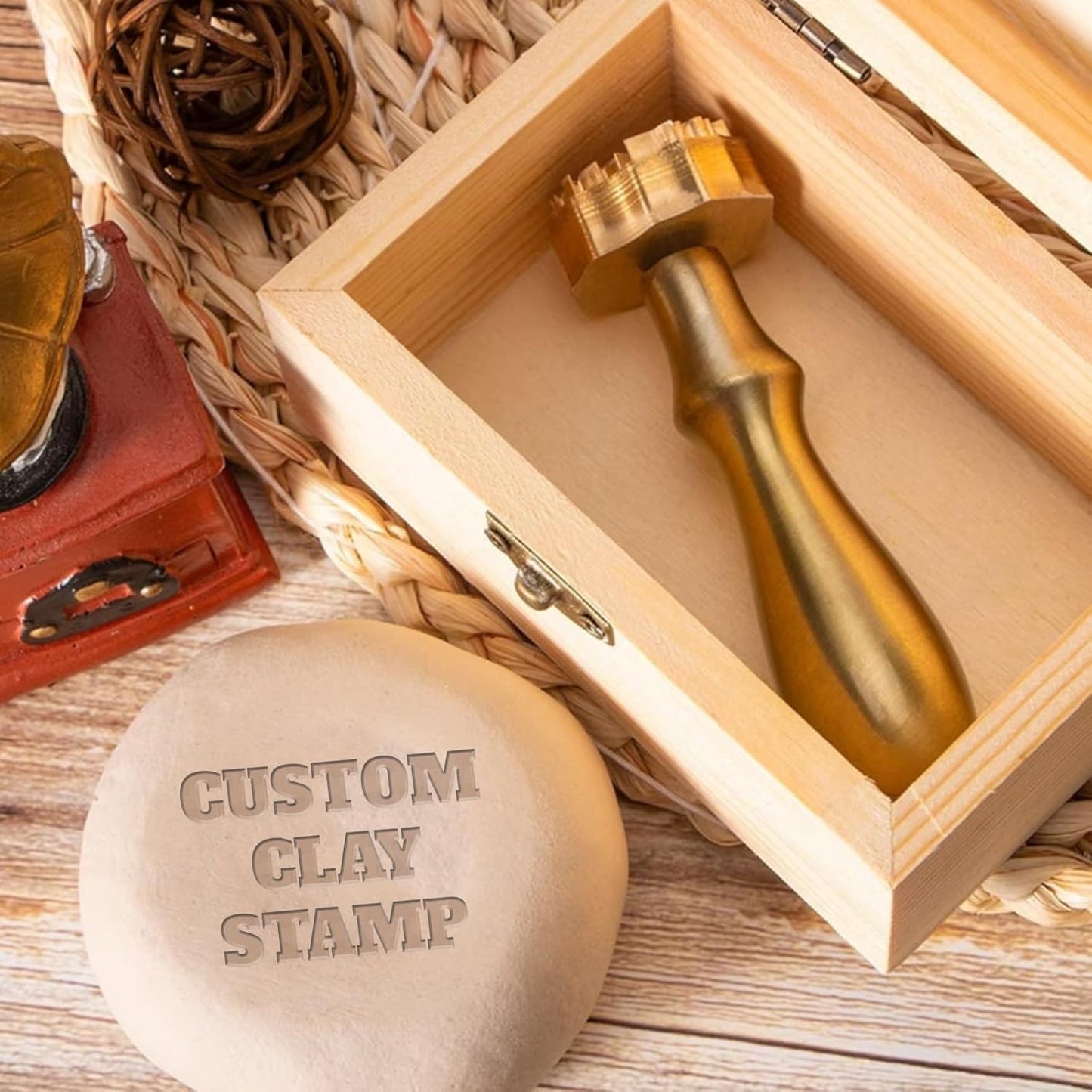 Custom Pottery Stamps for Clay Personalized Pottery Tool Kit Stamp with Own Design Signature Letters Gift for Potters DIY Lovers-1.5"