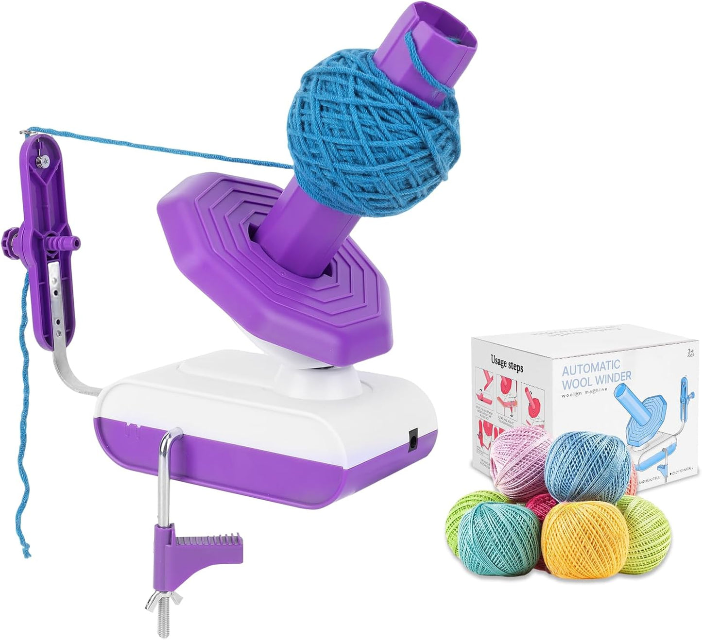 Electric Yarn Winder, Large Capacity 13oz Yarn Ball Winder for Crocheting, Automatic Yarn Cake Roller Spinner with Strong Tension & Stepless Speed, Ideal for Knitting & Crochet Lovers