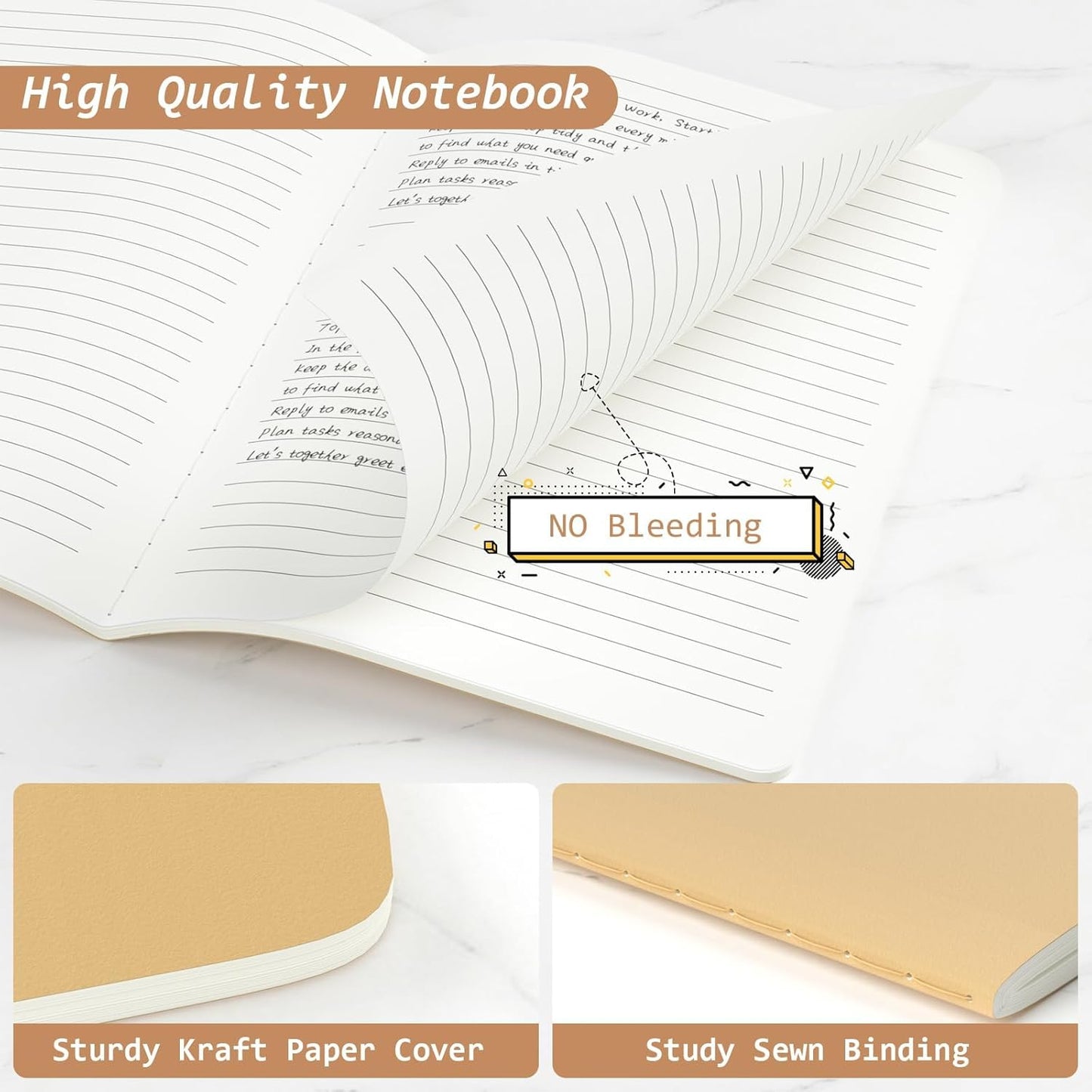 Oucaru Journaling Notebooks A5 College Ruled Notebook 32 Pack Lined Small Kraft Notebooks Bulk 8.3x5.5 Inches, Brown Composition Notebooks Writing Journal School Supplies for School Work and Travel