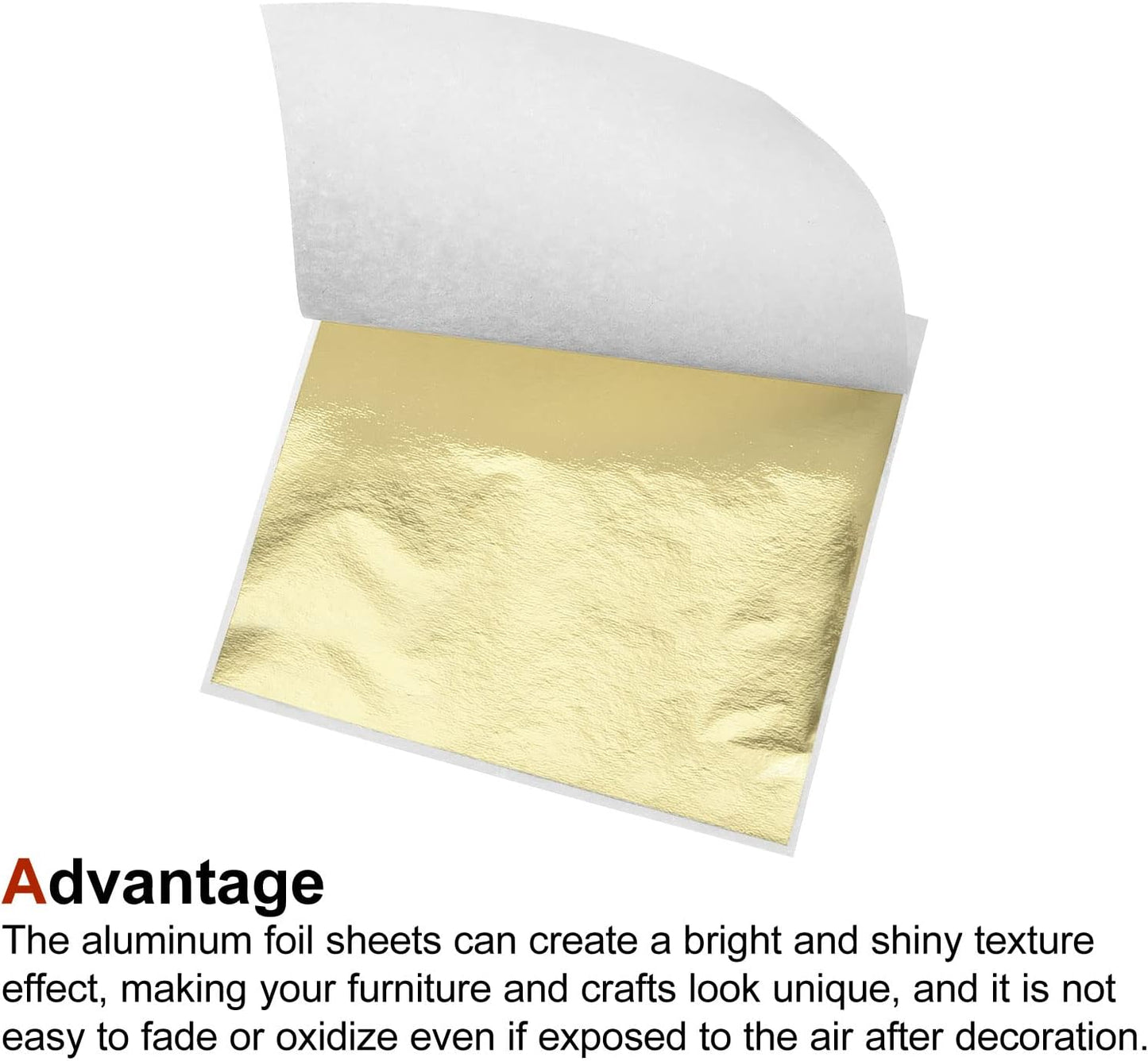 MECCANIXITY Gold Leaf Foil Sheet, Light Silver Leaf Papers, 3.3 x 3.1inch for Art Decoration, Sculptures, Painting, Pack of 100