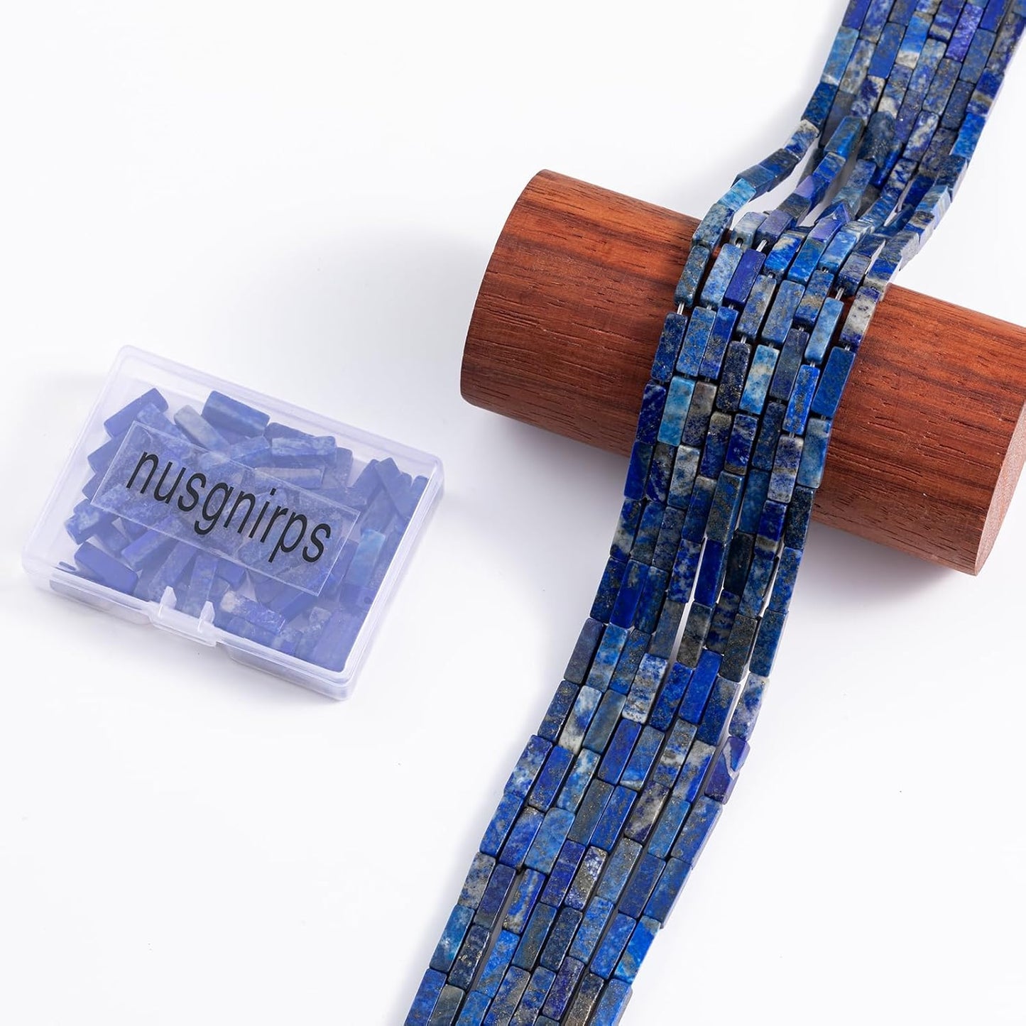 Natural Lapis Lazuli Rectangle Tube Beads 4x13mm 38cm/str Loose Semi Gemstone Stone Beads for Making Bracelets Necklace Earrings