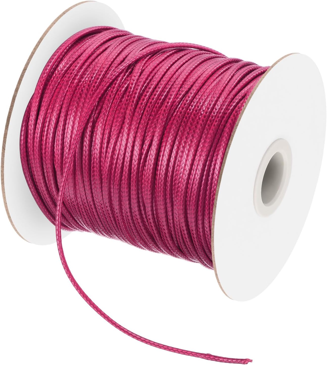 MECCANIXITY Waxed Cord 2mm Waxed Polyester Cord 98 Yard Wax String for Bracelet Making, Necklaces, Beading, Jewelry Making and DIY Crafts(Dark Pink)