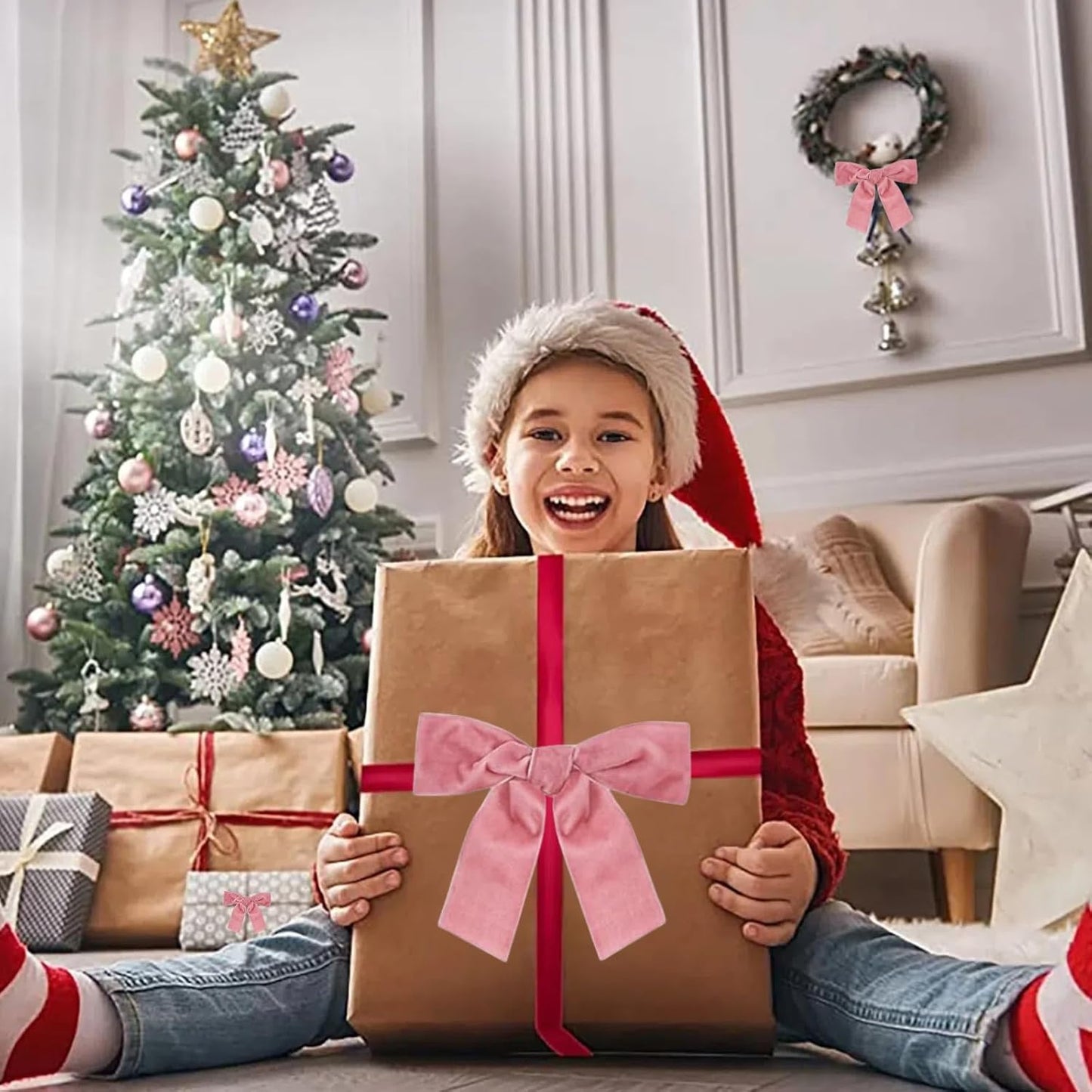 15 Yards Velvet Ribbon 1-1/2 Inch Single Face Pink Velvet Ribbon Spool Prefect for Wedding, Ribbons for Gift Wrapping, Christmas Tree Ornaments Wreath Hair Bows, Ribbons for Crafts