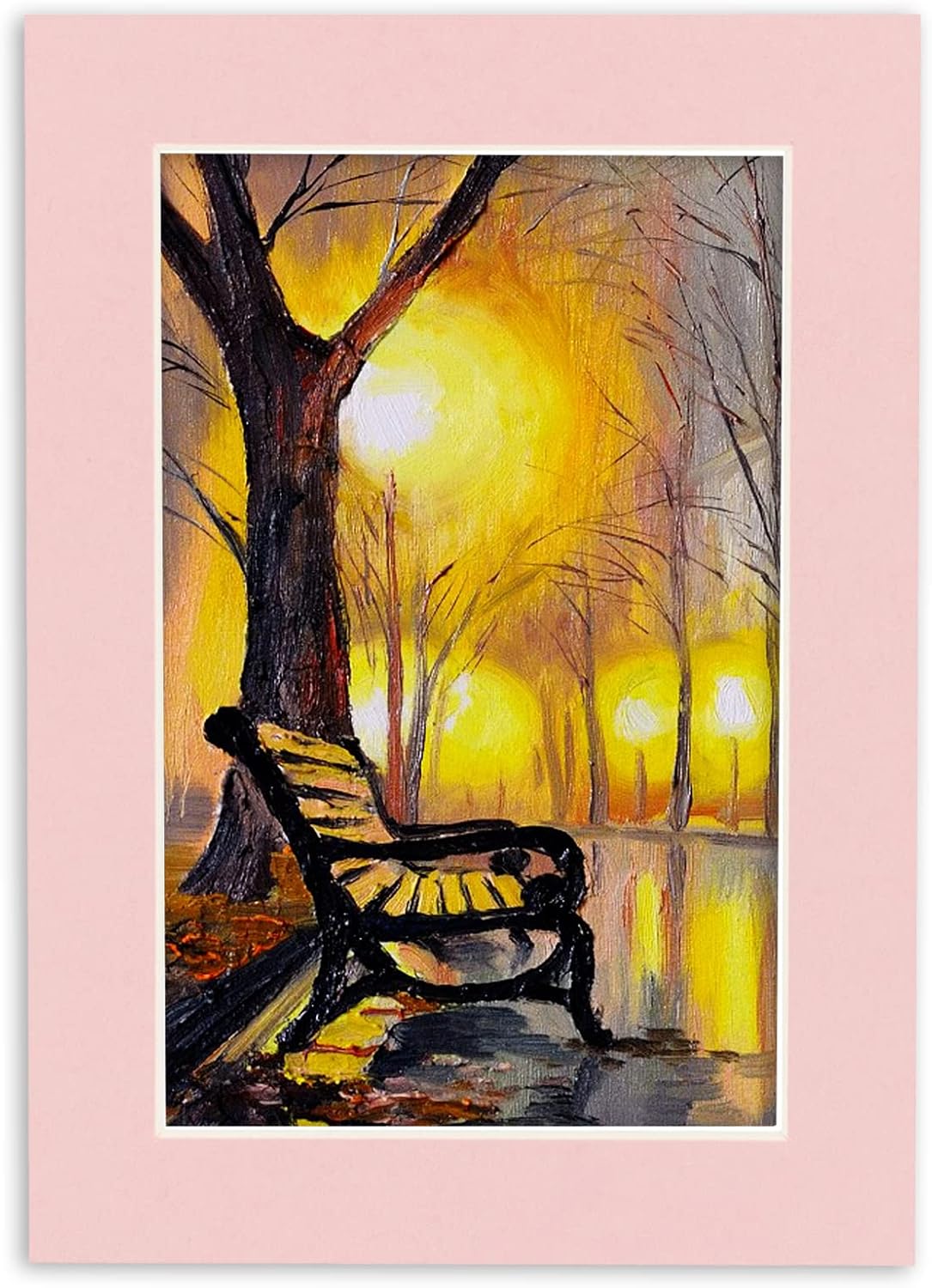 11x14 Mat Bevel Cut for 8.5x11 Photos - Acid Free Pink Precut Matboard With Backing Board and Crystal Clear, Self Seal Mat Bag - For Pictures, Framing - 4-ply Thickness