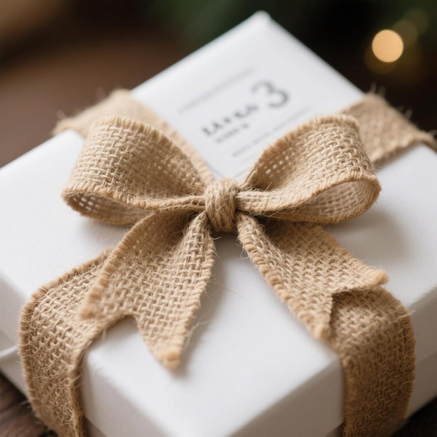 KINJOEK 3 Inch Wide 54 Yards Burlap Ribbon, Natural Jute Fabric Ribbon Crafts Ribbon for Christmas Wedding Gifts Burlap Fabric DIY for Decoration