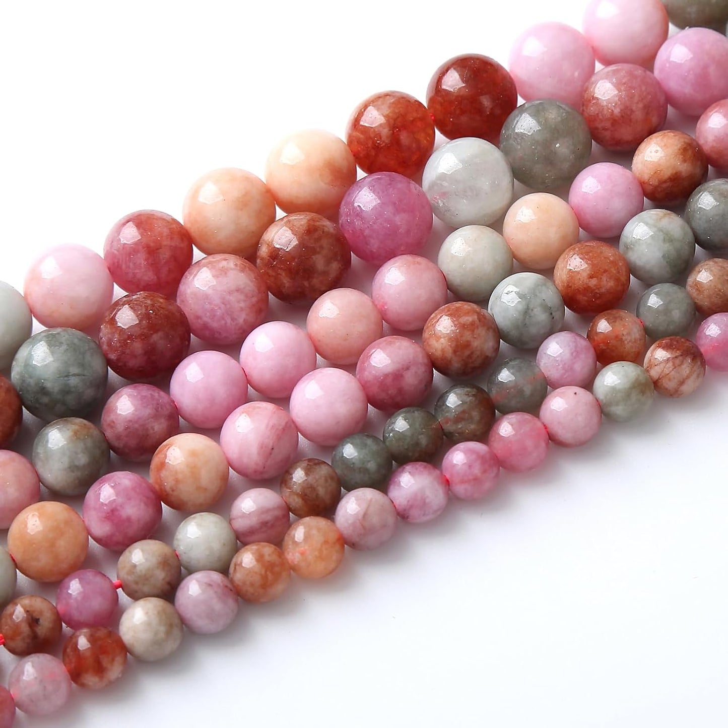 60pcs 6mm Natural Alashan Rainbow Agate Stone Beads for Jewelry Making DIY Bracelet Necklace Accessories 15" Energy Healing Power Stone Beads (6mm, Alashan Rainbow Agate)