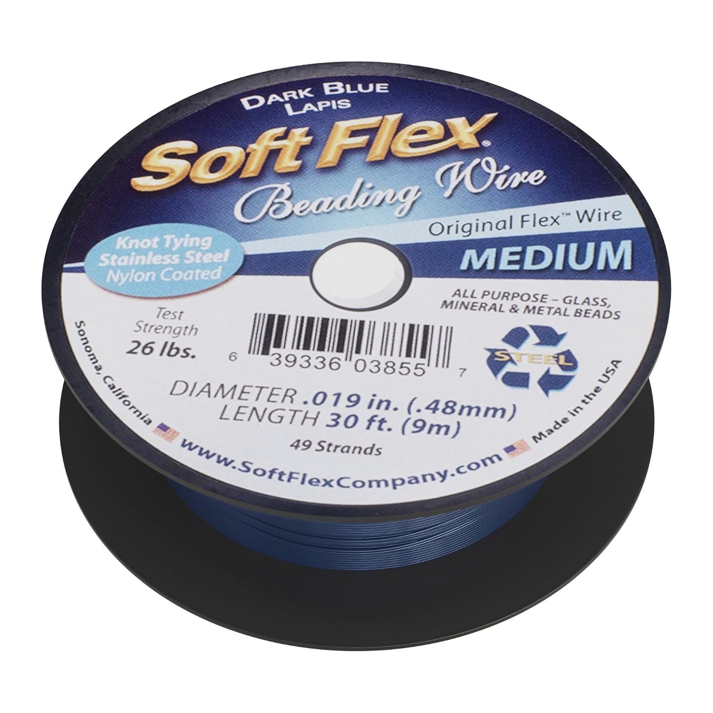 Soft Flex 49 Strand Beading Wire - Medium 0.19 Diameter - 30 Feet Nylon Design Wire