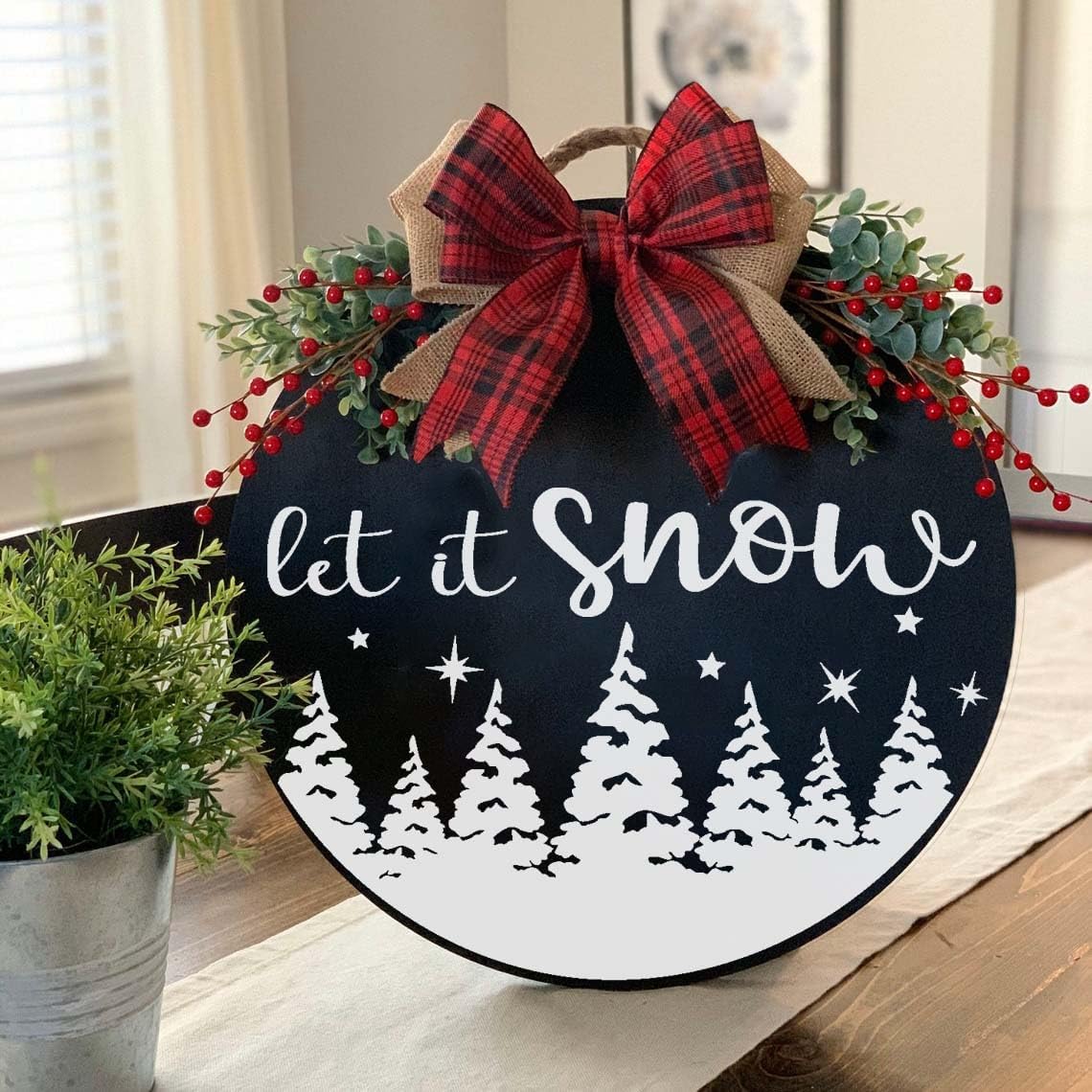 Christmas Stencils for Painting on Wood 12” Large Christmas Doormat Stencils Reusable Holiday Stencil for Crafts Door Mats Canvas Window Decor