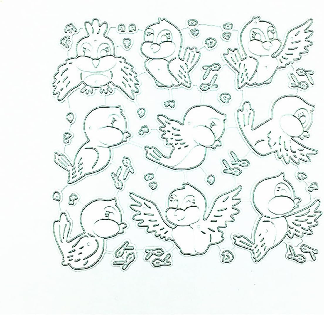 Cutting Dies Metal Stencils Scrapbooking Tools Flowers Lace Frame DIY Embossing Template for Paper Card Making Album Arts Crafts Supplies (9 Birds- 11x11cm)