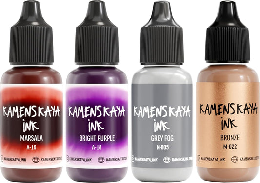 Alcohol Ink Set #3: Matched Color Combination of Alcohol Inks, 4 pcs. 0.51 fl oz (15 ml) Each