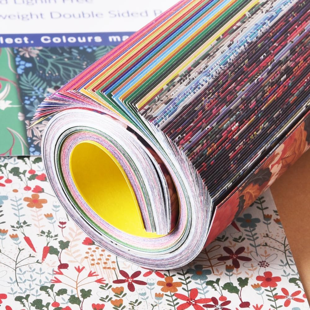 Origami Paper Kit Dobule Sided 100 Sheets 100 Colors 6 Inch Japanese Chiyo Square Easy Fold Arts Crafts DIY Handwork Origami Papers Beginner Solid Color Flower