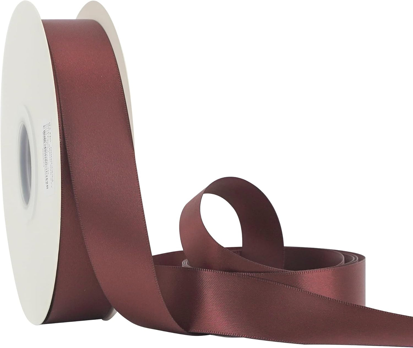 HUIHUANG Burgundy Satin Ribbon 1 inch x 50 Yards Dark Burgundy Double-Faced Polyester Ribbon for Gift Wrapping, Wedding Invitations, Hair, Bows Making, Christmas Holiday Decor, Floral Arrangement
