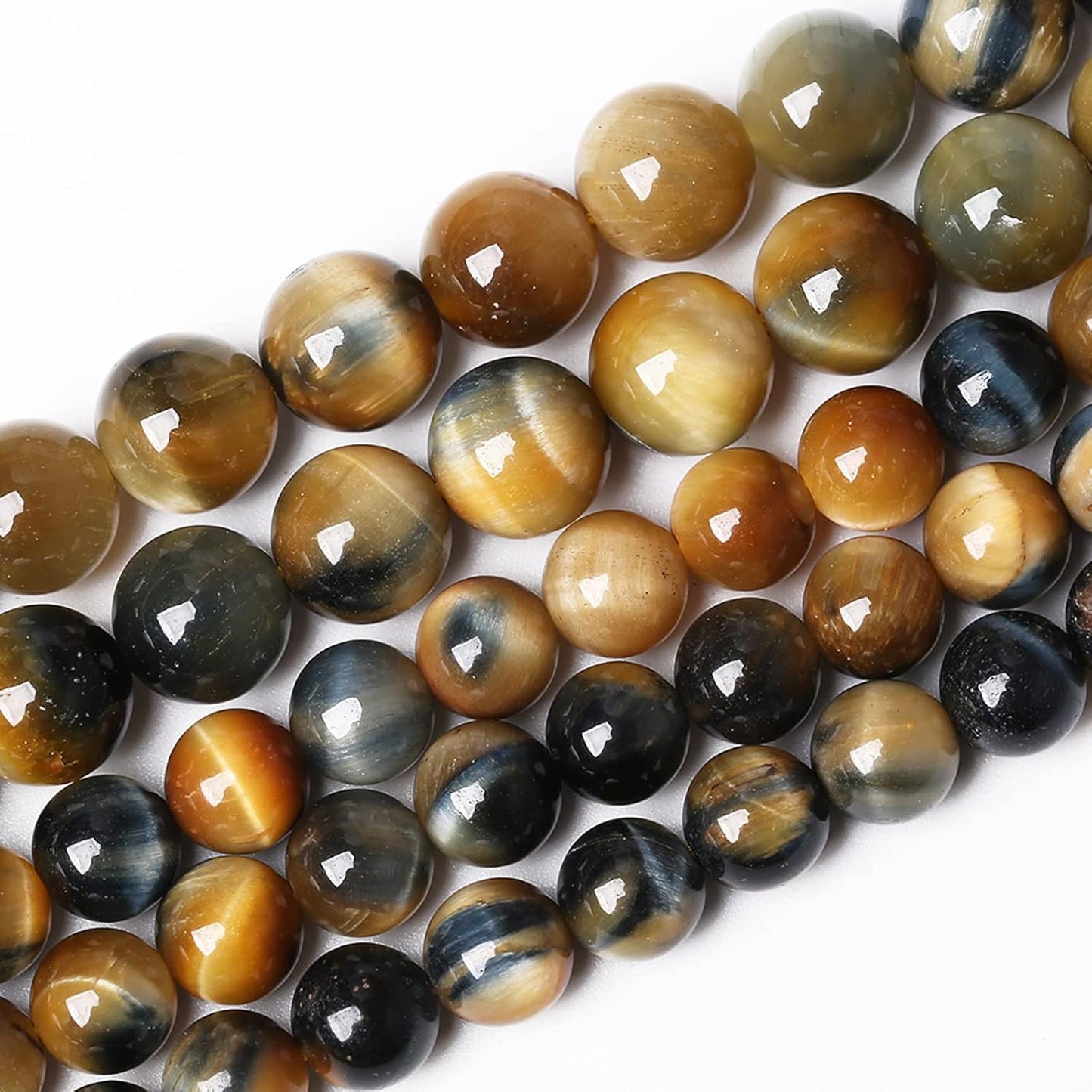 120Pcs 6mm AAAAA Tiger Eye Beads for Jewelry Making - Natural Stone Semi Precious Round Smooth Gemstones - Loose Spacer Beads - 32" 2 Strands