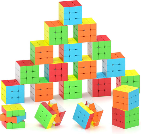 Full Size 3x3x3 Speed Cube Set, 2.2in Puzzle Party Favors Toy Stickerless Magic Cube Set, School Classroom Prize for Students, Birthday Party Stocking Stuffers Gifts for Kids Teens Adults(20 Pack)