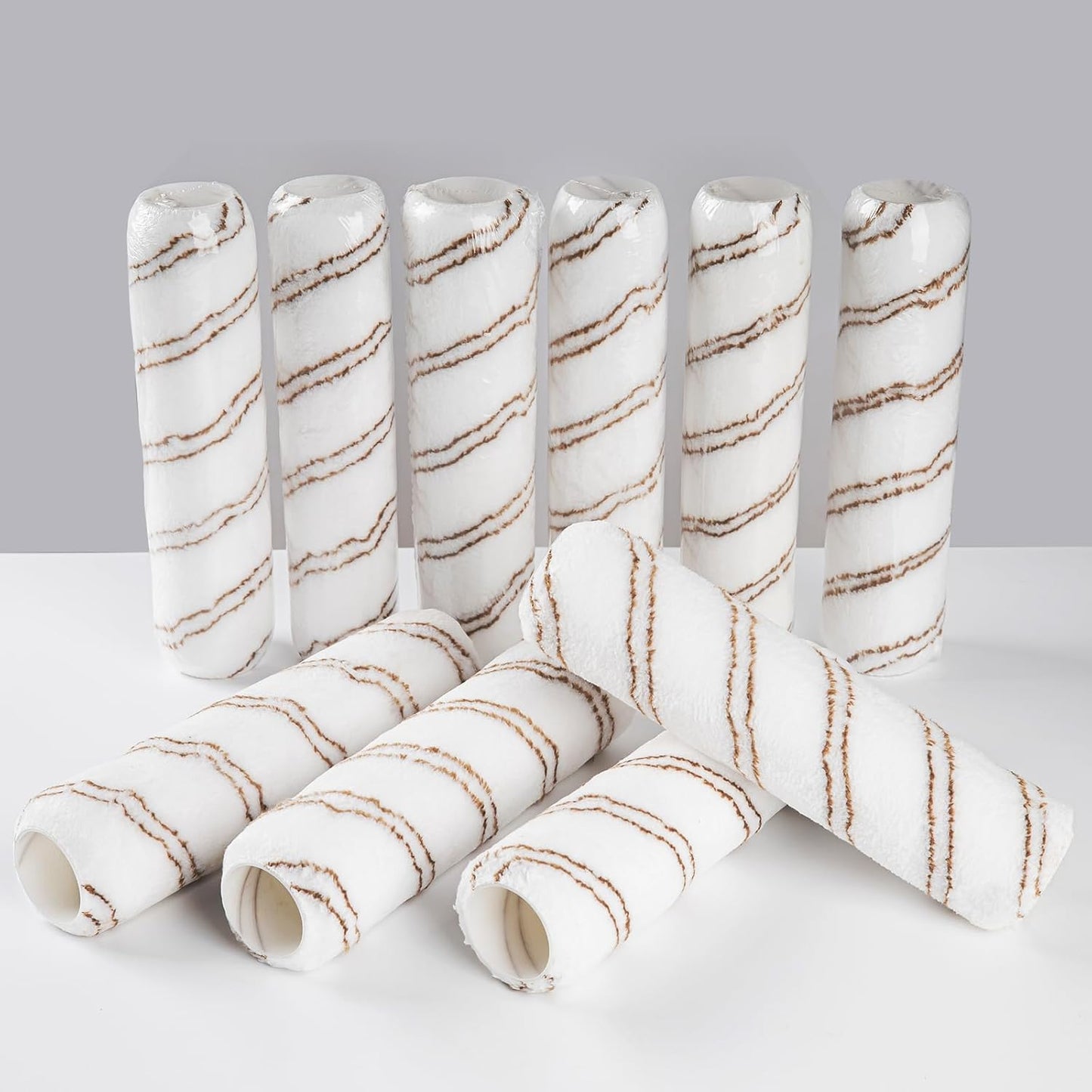 Mister Rui Paint Roller, 24 Pack, 9 Inch Paint Rollers for Painting Walls, 10 mm Nap, Microfiber Paint Roller Covers, Washable and Reusable Paint Roller Sleeves, Painting Supplies for House Painting