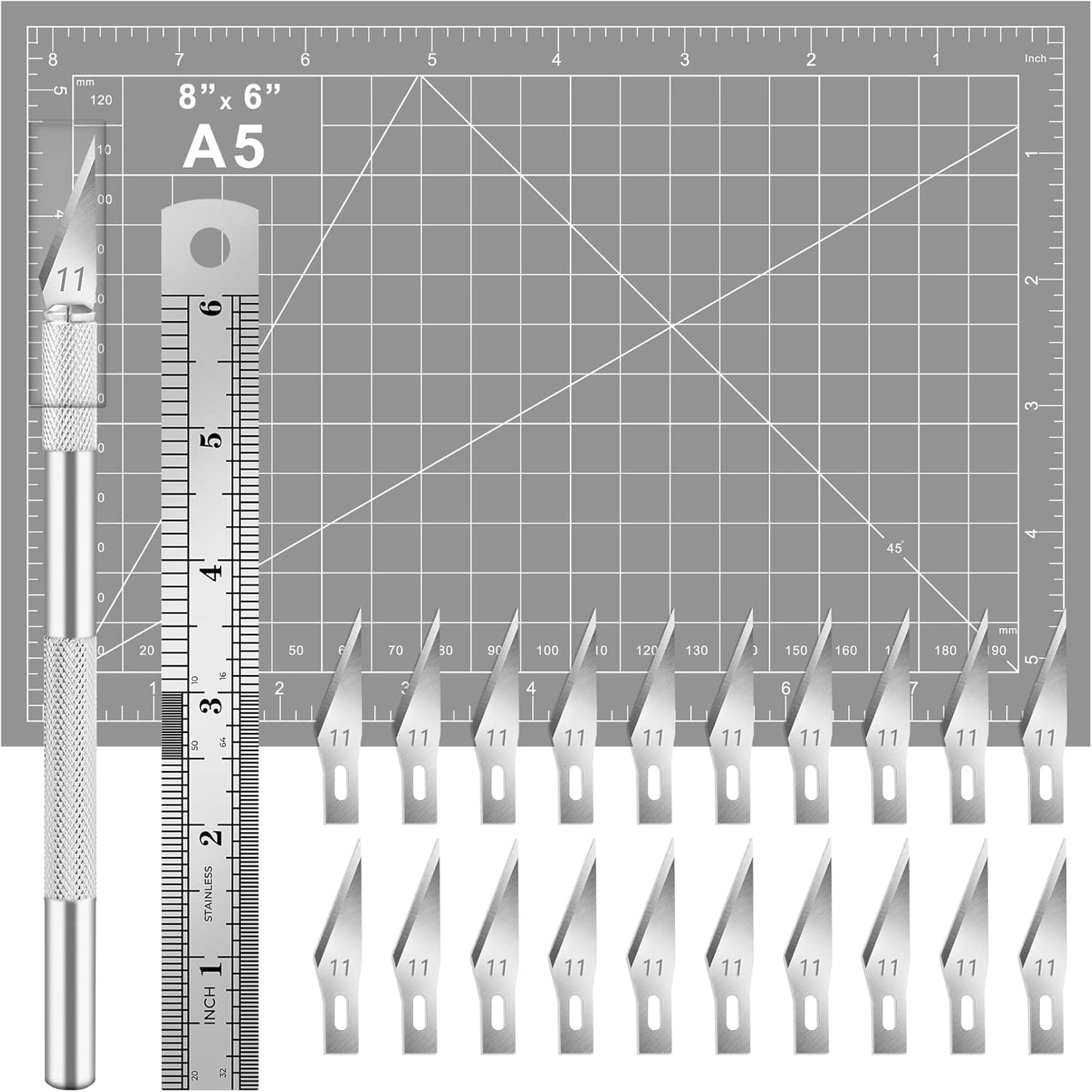DIYSELF 23 Pack Scrapbooking Tools, Exacto Knife Craft Knife Precision Carving Hobby Knife Kit, 20 Spare Art Knife Blades for Art, Scrapbooking, Stencil