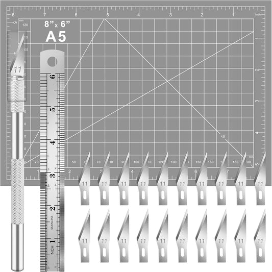 DIYSELF 23 Pack Scrapbooking Tools, Exacto Knife Craft Knife Precision Carving Hobby Knife Kit, 20 Spare Art Knife Blades for Art, Scrapbooking, Stencil