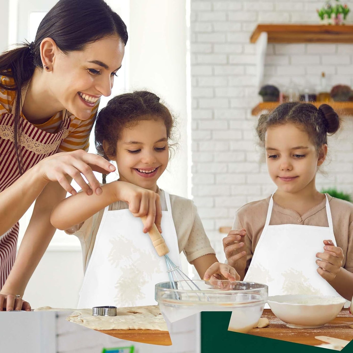 8 Pcs Kids Apron Painting Aprons for Kids Art Smocks Paint Apron Bulk for Painting Classroom Activity Kitchen Crafts Party Supplies(White)