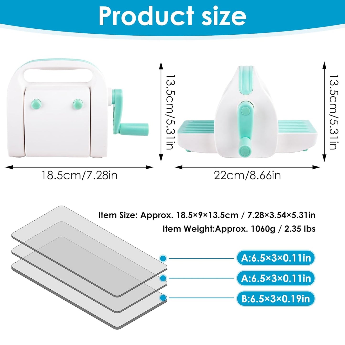 Mini Die Cutting Machine, 3 inch Embossing Machine for Scrapbooking,Cardmaking, 3 1/8" Feeding Slot