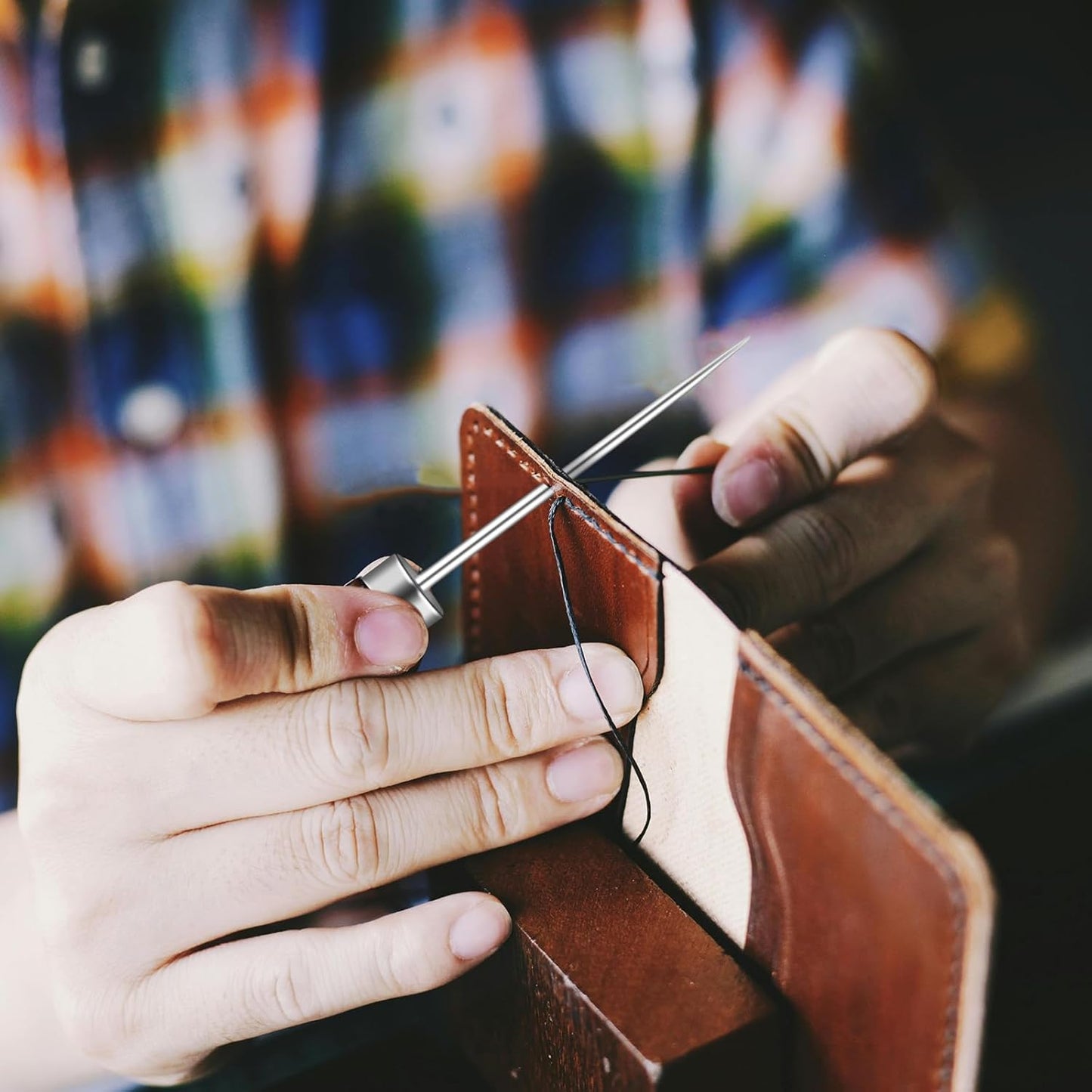 6 PCS Awl Tool Set, Leather Punch Stitching Marking Awl Tool, Gourd Shape Handle Punch Tool for Leather Sewing, Marking, Crafts Wood, Shoe Repair