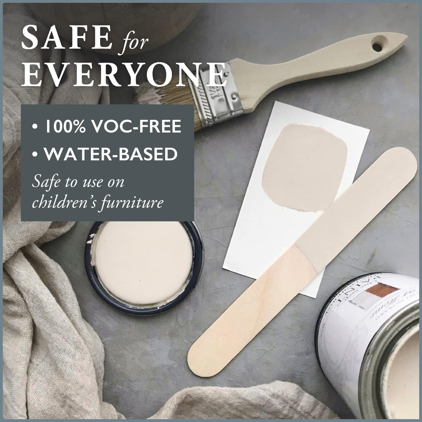 AMY HOWARD AT HOME Chalk-Based One Step Paint for Furniture, Cabinetry, Decor, Finish, and More | No Stripping, Sanding, or Priming | Ultra-Light Base | 32 Ounce | Linen