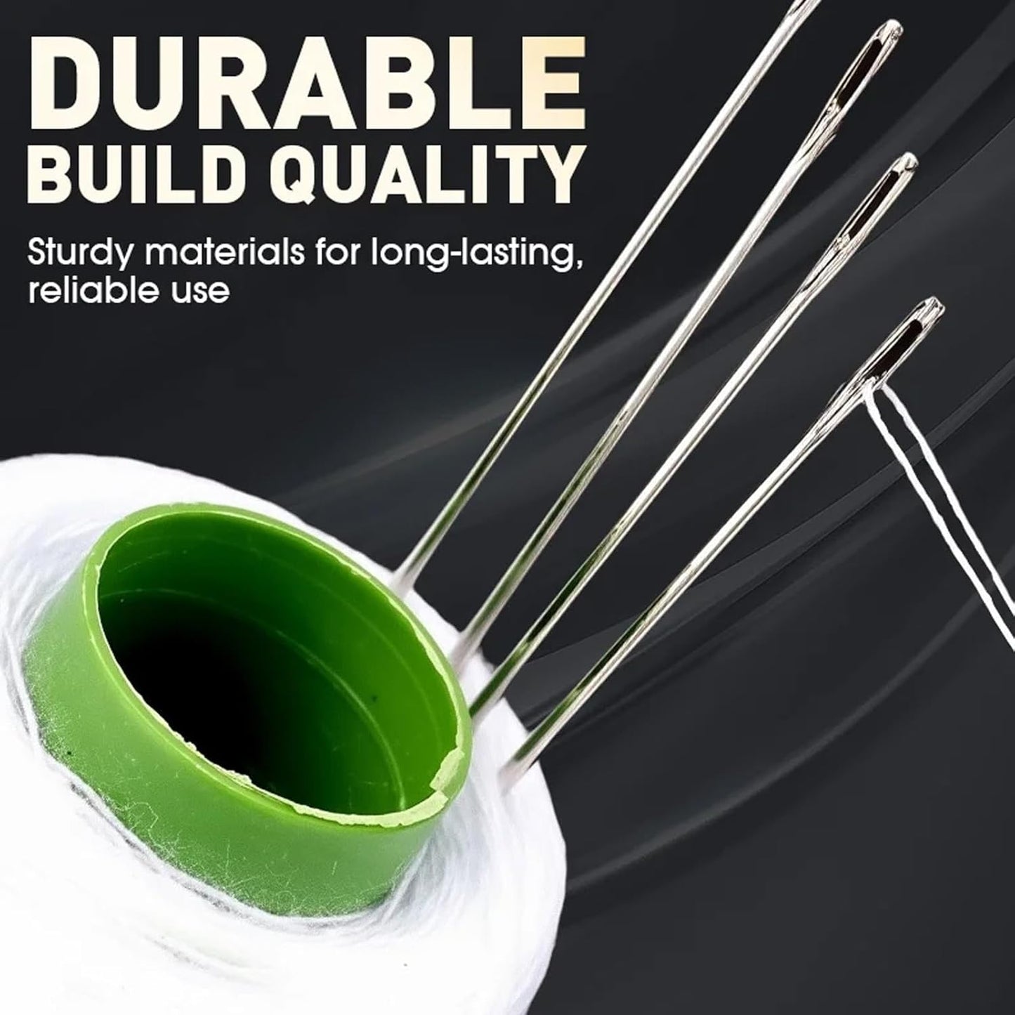 Big Eye Steel Sewing Needles Kit, 37PCS Stainless Steel Sewing Needle Kit, Portable Stainless Steel Needles for Hand Sewing, Punch Needle Kit Repair Tools for Beginners & Daily Use (37pcs)